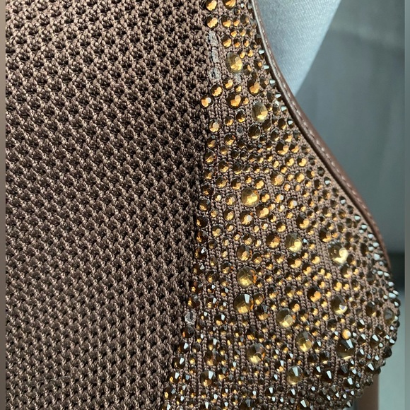 Steve Madden | Majesty Brown Embellished High Heel Booties Size 9 - Picture 11 of 12